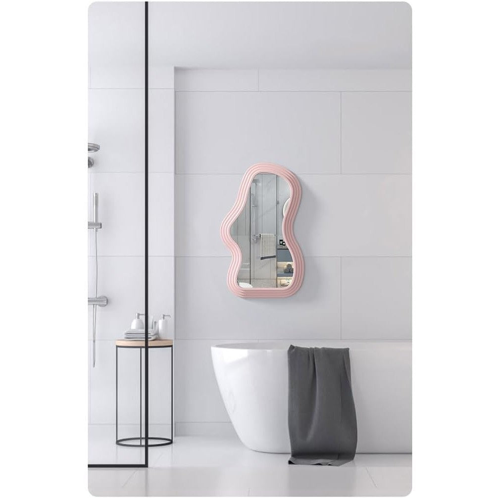 Oglinda de Perete, Flippy, Decorativa, pentru Baie, Dormitor, Sufragerie, Model Minimalist, Forma Asimetrica, 40.3x26