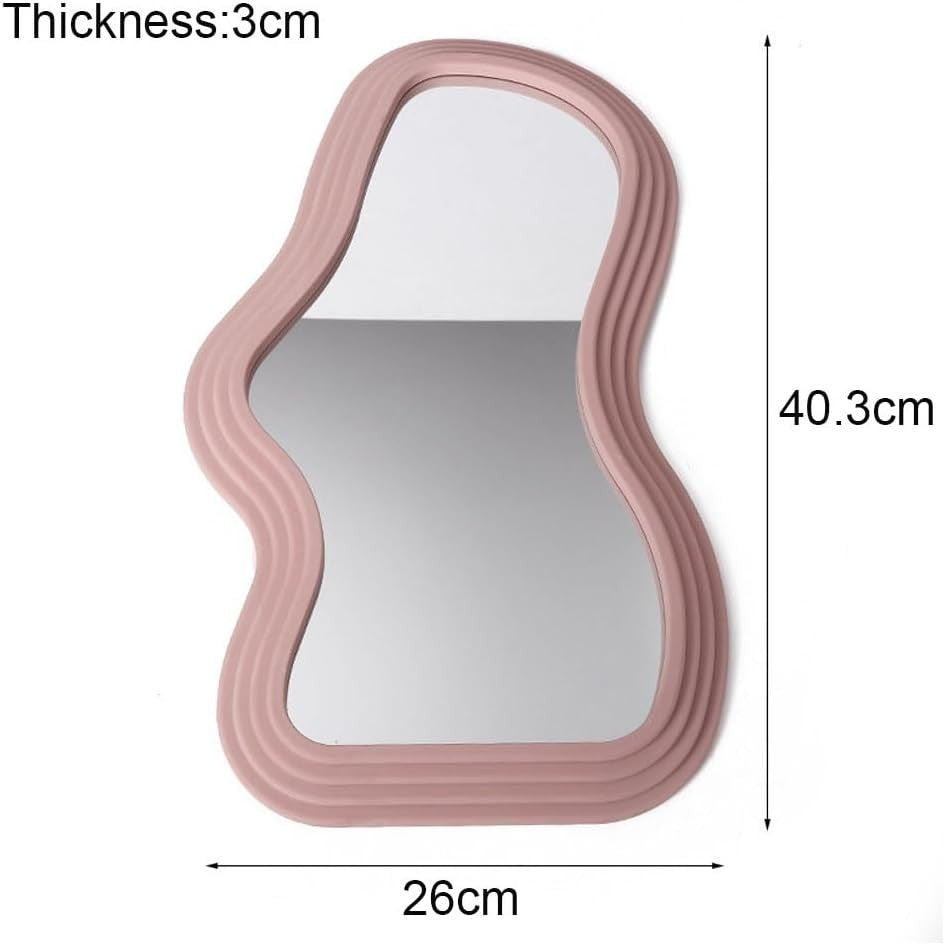 Oglinda de Perete, Flippy, Decorativa, pentru Baie, Dormitor, Sufragerie, Model Minimalist, Forma Asimetrica, 40.3x26