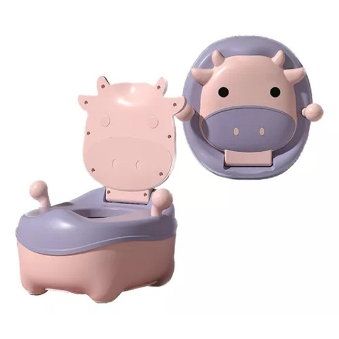 Olita pentru Copii, Flippy, +1an, Portabila, Model Vacuta, cu Capac, Prietenoasa, Non-Toxic, Compartiment Detasabil, cu