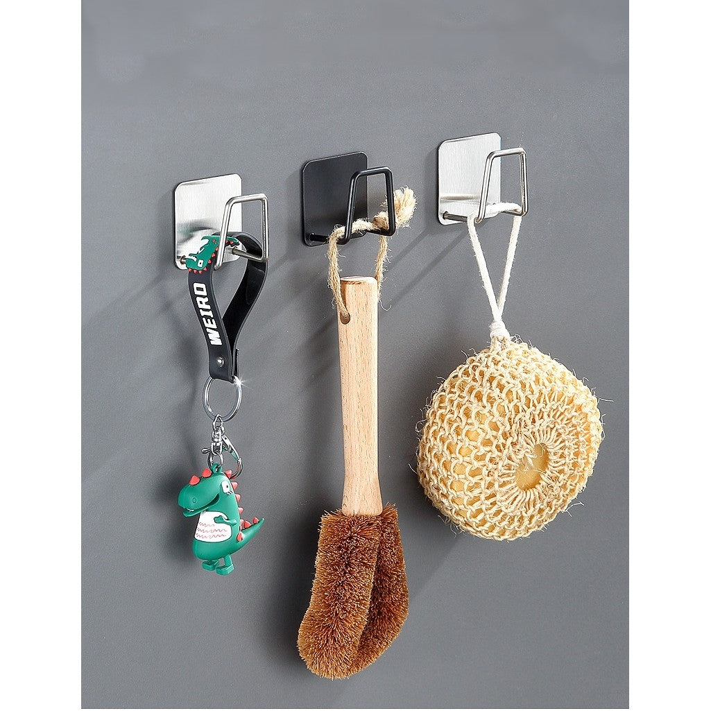 Organizator bucatarie Flippy cu adeziv, carlig-suport pentru burete, accesorii bucatarie, 5x5x3,5 cm, otel inoxidabil,