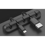 Organizator Cabluri, Flippy, Cable Clips, Fixare Dublu Adeziv, Silicon, 5 Sloturi, Negru
