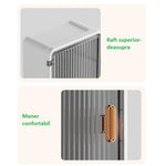 Organizator Cosmetice, Flippy, Montare pe Perete fara Perforare, 36.5x10.9x20 cm, din PP si ABS, Alb-Negru, Usa