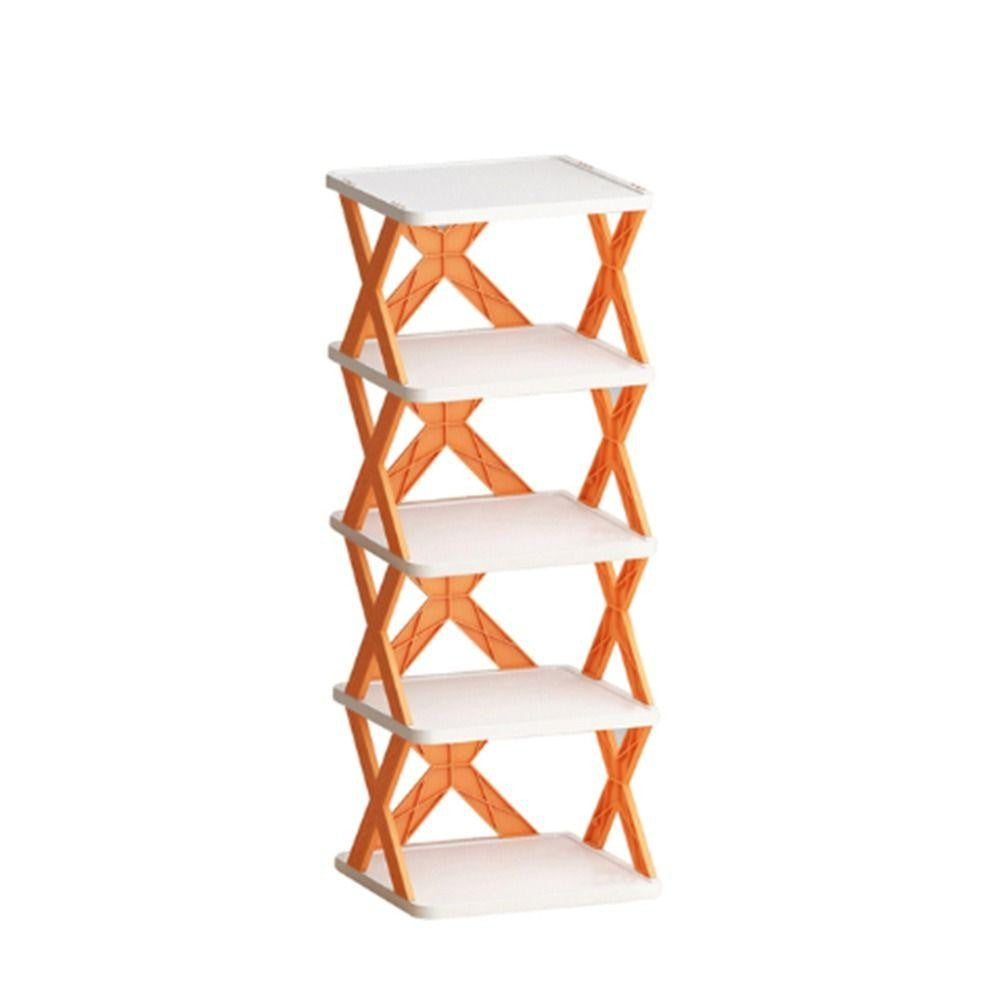 Organizator de Pantofi, Flippy, 5 Straturi, din ABS, Suport Modular, 65.5 x 24 x 26 cm, Portocaliu