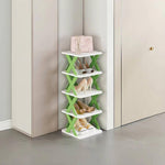 Organizator de Pantofi, Flippy, 5 Straturi, din ABS, Suport Modular, 65.5 x 24 x 26 cm, Verde