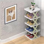 Organizator de Pantofi, Flippy, 5 Straturi, din ABS, Suport Modular, 65.5 x 24 x 26 cm, Verde