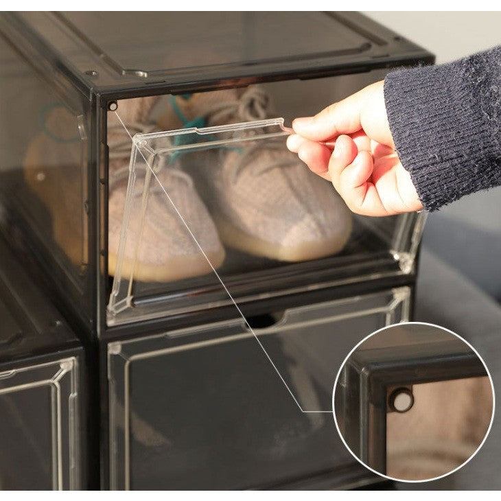 Organizator de Pantofi, Flippy, din PP+ABS, Usa Frontala Magnetica, Rezistenta la Praf, Anti-Oxidare, Utilizare