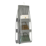 Organizator Genti 6 Compartimente Flippy, Suspendabil, 85 x 36 cm, gri