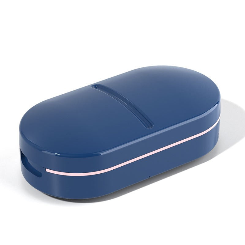 Organizator medicamente, Flippy, Dispozitiv Taiere/Sfaramare Pastile, Ideala pentru Calatorii, Portabila, Perie pentru