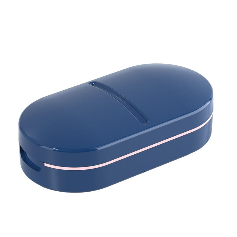 Organizator medicamente, Flippy, Dispozitiv Taiere/Sfaramare Pastile, Ideala pentru Calatorii, Portabila, Perie pentru