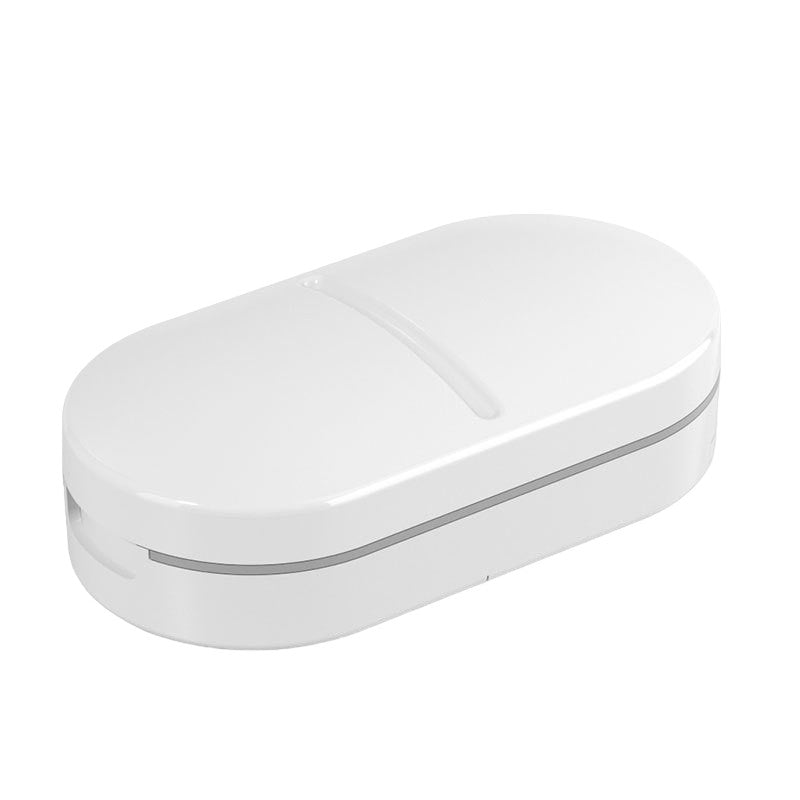 Organizator medicamente, Flippy, Dispozitiv Taiere/Sfaramare Pastile, Ideala pentru Calatorii, Portabila, Perie pentru