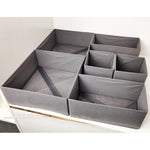 Organizator pentru Sertar, Flippy, 3 Marimi, pentru Lenjerie, Tricouri, Sosete, 6 Piese, Pliabil, Stivuibil, din