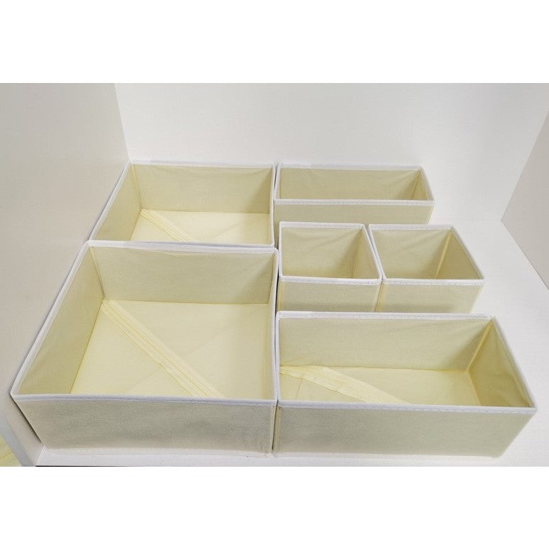 Organizator pentru Sertar, Flippy, 3 Marimi, pentru Lenjerie, Tricouri, Sosete, 6 Piese, Pliabil, Stivuibil, din