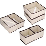 Organizator pentru Sertar, Flippy, 3 Marimi, pentru Lenjerie, Tricouri, Sosete, 6 Piese, Pliabil, Stivuibil, din