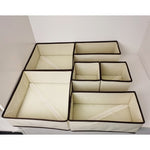 Organizator pentru Sertar, Flippy, 3 Marimi, pentru Lenjerie, Tricouri, Sosete, 6 Piese, Pliabil, Stivuibil, din