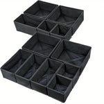 Organizator pentru Sertar, Flippy, 3 Marimi, pentru Lenjerie, Tricouri, Sosete, 6 Piese, Pliabil, Stivuibil, din