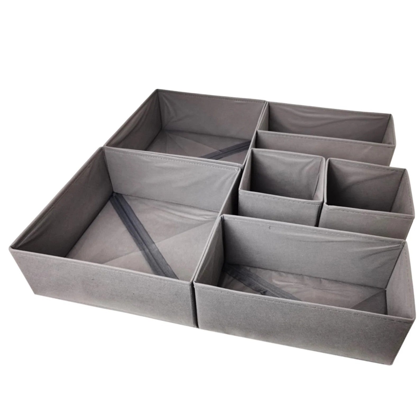 Organizator pentru Sertar, Flippy, 3 Marimi, pentru Lenjerie, Tricouri, Sosete, 6 Piese, Pliabil, Stivuibil, din