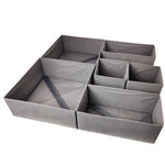 Organizator pentru Sertar, Flippy, 3 Marimi, pentru Lenjerie, Tricouri, Sosete, 6 Piese, Pliabil, Stivuibil, din