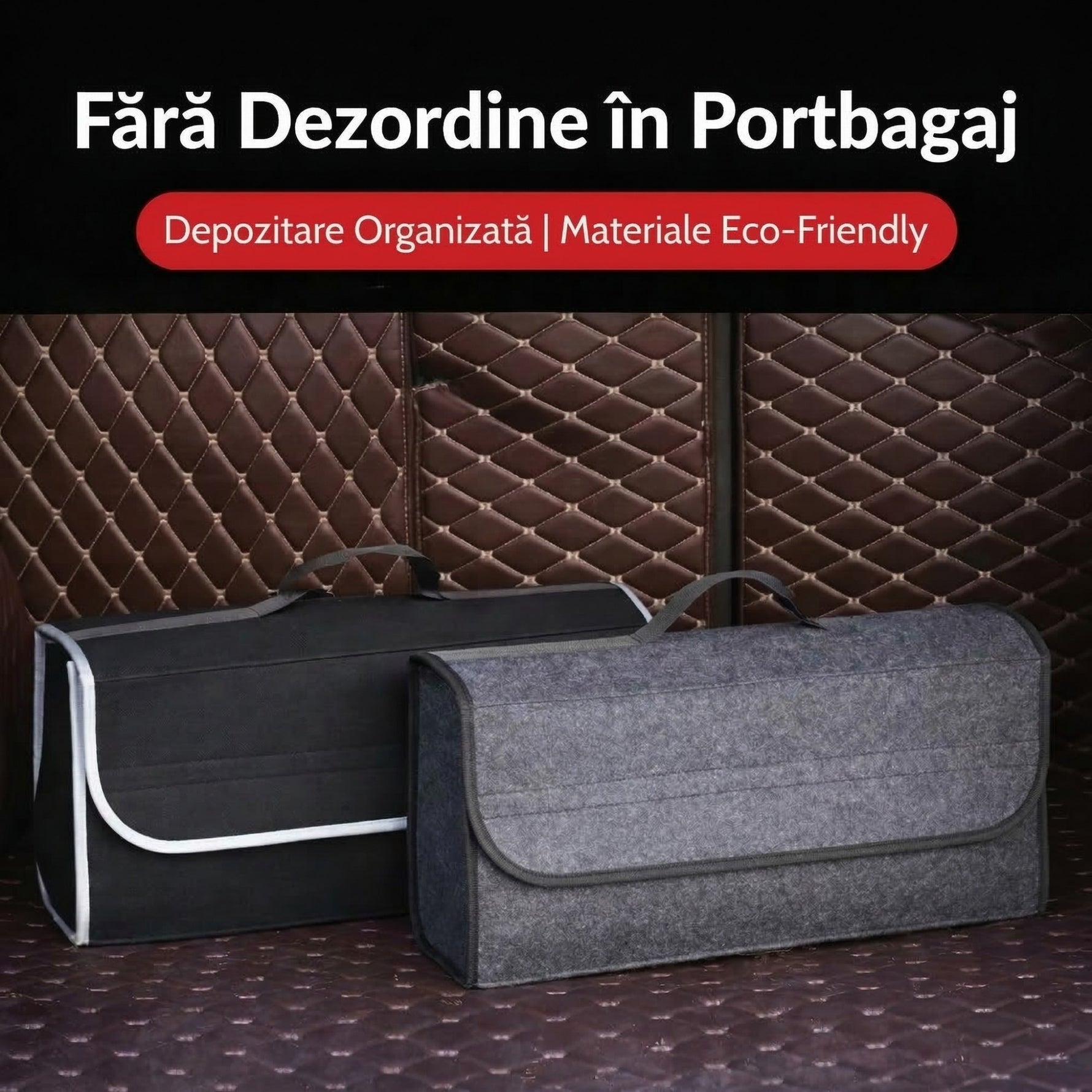 Organizator Portbagaj Auto Pliabil, Flippy, Cutie Depozitare Multifunctionala, Material Textil Non Woven, 50 x 17 x 24