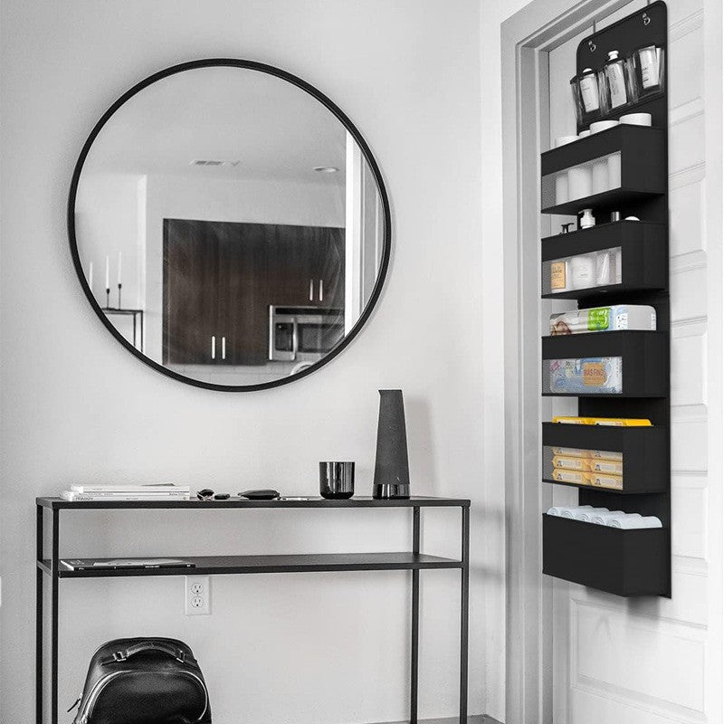 Organizator Suspendat pentru Usi, Flippy, din Nailon si Plasa, Baza de Carton Ingrosat, 5 Buzunare Principale + 5