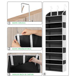 Organizator Suspendat pentru Usi, Flippy, din Nailon si Plasa, Baza de Carton Ingrosat, 5 Buzunare Principale + 10