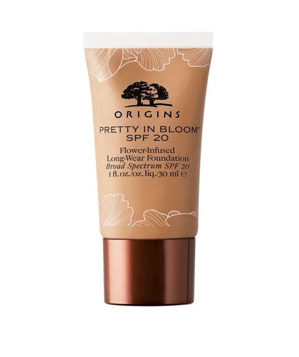 Origins, Pretty In Bloom, De lungă durată, Fond de ten cremos, 500, Cald mediu profund, SPF 20, 30 ml - Olmarkt