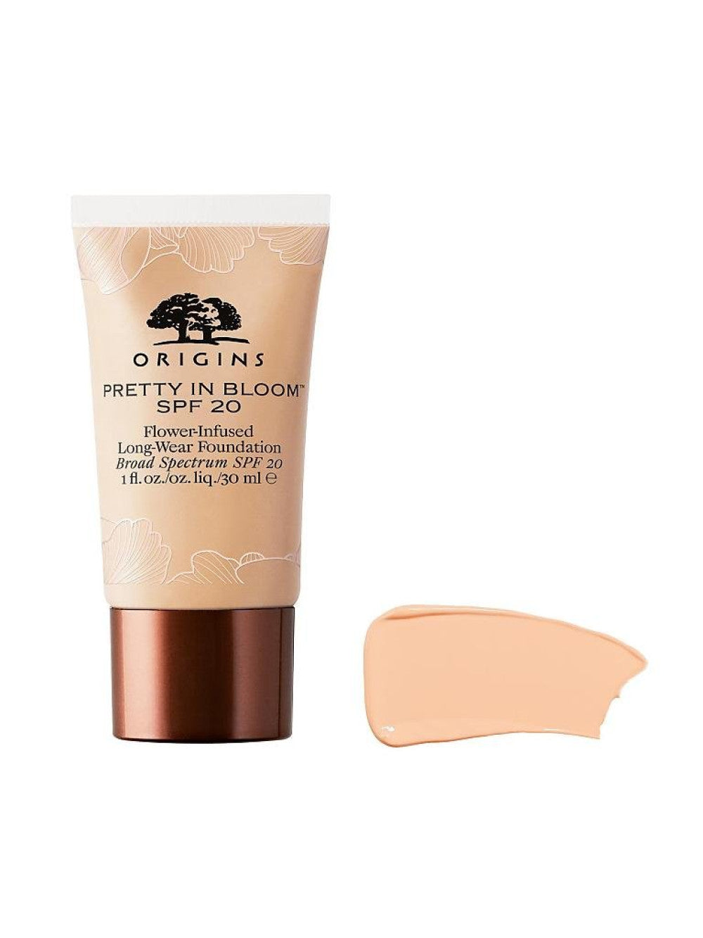 Origins, Pretty In Bloom, De lungă durată, Fond de ten cremos, 540, Auriu cald mediu adânc, SPF 20, 30 ml - Olmarkt