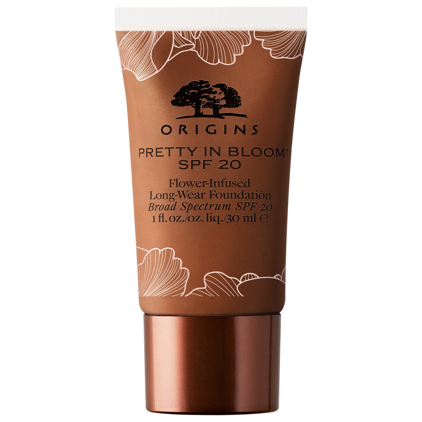 Origins, Pretty In Bloom, De lungă durată, Fond de ten cremos, 720, Foarte adânc rece, SPF 20, 30 ml - Olmarkt