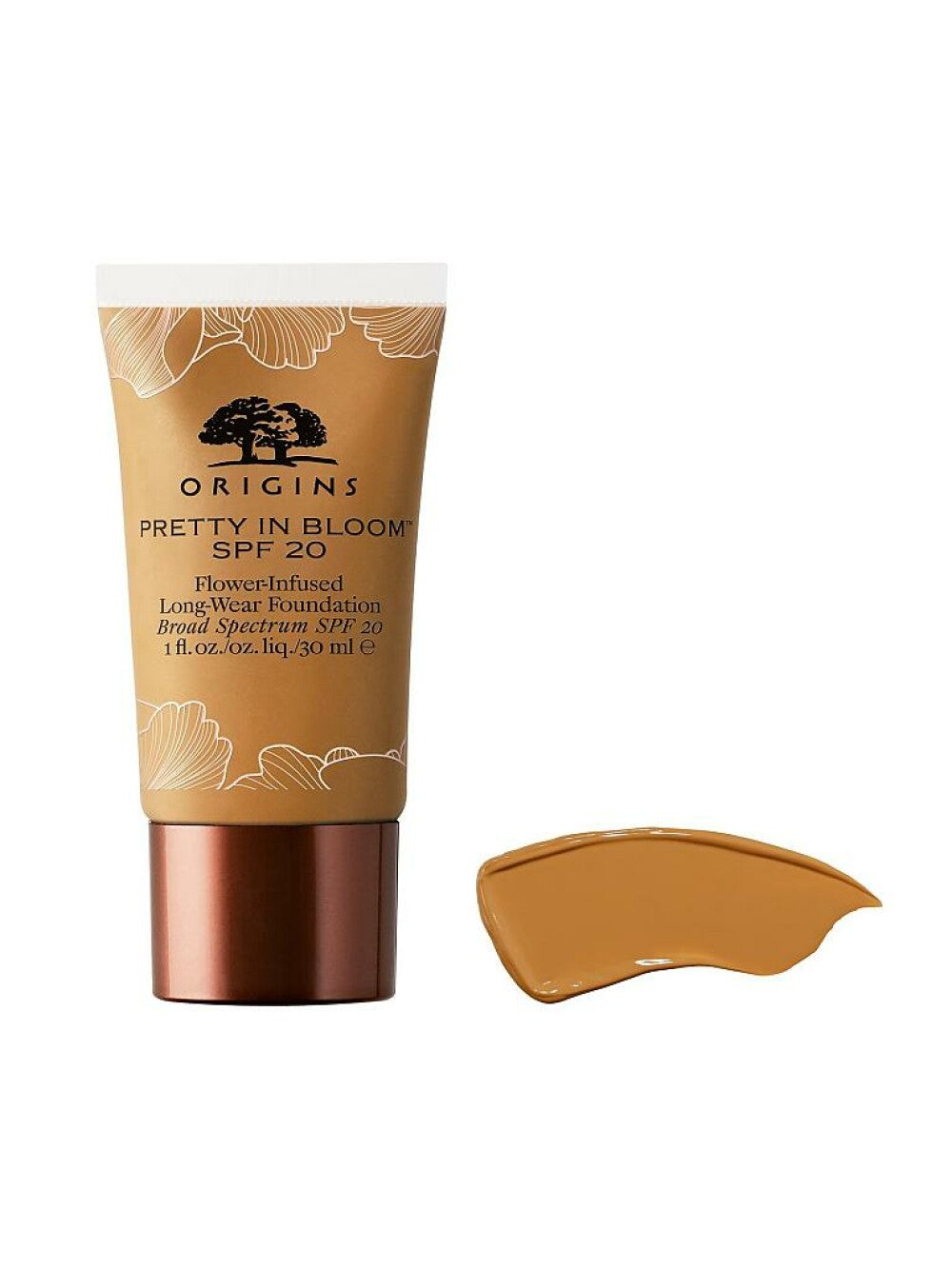Origins, Pretty In Bloom, De lungă durată, Fond de ten cremos, Nr. 530, Cald mediu profund, SPF 20, 30 ml - Olmarkt