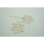 Ornament brad de Craciun, Perlat, in forma de Fulg de nea, 10 cm x 10 cm, Plastic, Flippy