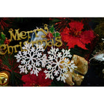 Ornament brad de Craciun, Perlat, in forma de Fulg de nea, 10 cm x 10 cm, Plastic, Flippy