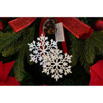Ornament brad de Craciun, Perlat, in forma de Fulg de nea, 10 cm x 10 cm, Plastic, Flippy