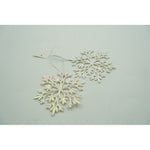 Ornament brad de Craciun, Perlat, in forma de Fulg de nea, 10 cm x 10 cm, Plastic, Flippy