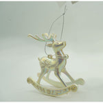 Ornament brad de Craciun, Perlat, in forma de Ren, 11 cm x 11 cm, Plastic, Flippy