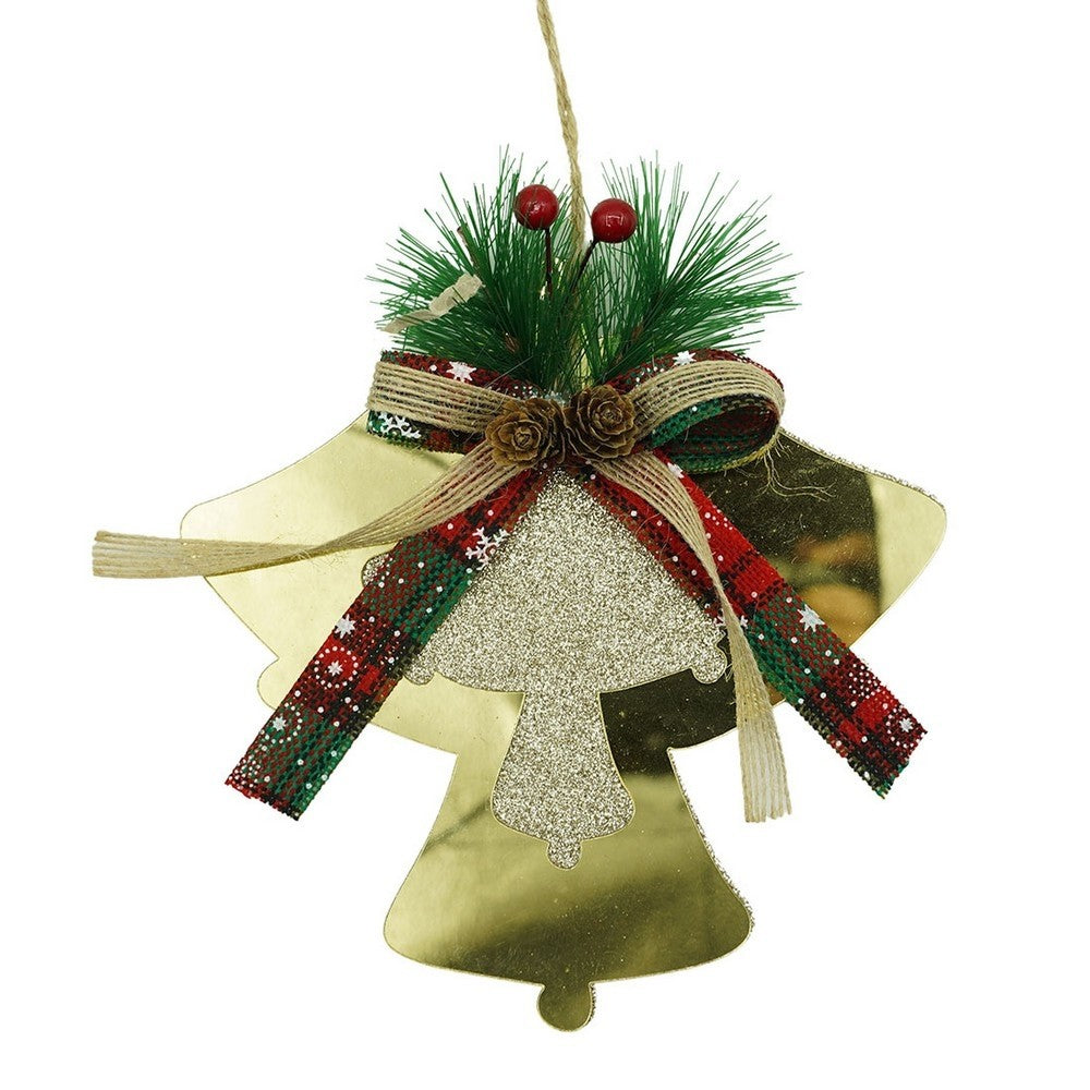 Ornament brad, Flippy, Clopotei, Auriu, Lucios, 16*17CM, Acril, Interior/ Exterior