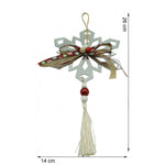 Ornament brad, Flippy, Fulg de nea, Argintiu, Lucios, 14*26CM, Acril, Interior/ Exterior