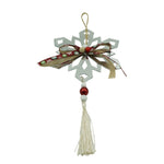 Ornament brad, Flippy, Fulg de nea, Argintiu, Lucios, 14*26CM, Acril, Interior/ Exterior