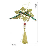 Ornament brad, Flippy, Fulg de nea, Auriu, Lucios, 15*27CM, Acril, Interior/ Exterior