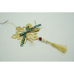 Ornament brad, Flippy, Fulg de nea, Auriu, Lucios, 16*30CM, Acril, Interior/ Exterior