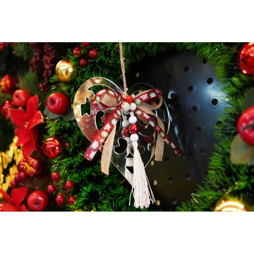 Ornament brad, Flippy, Inima, Argintiu, Lucios, 14*26CM, Acril, Interior/ Exterior