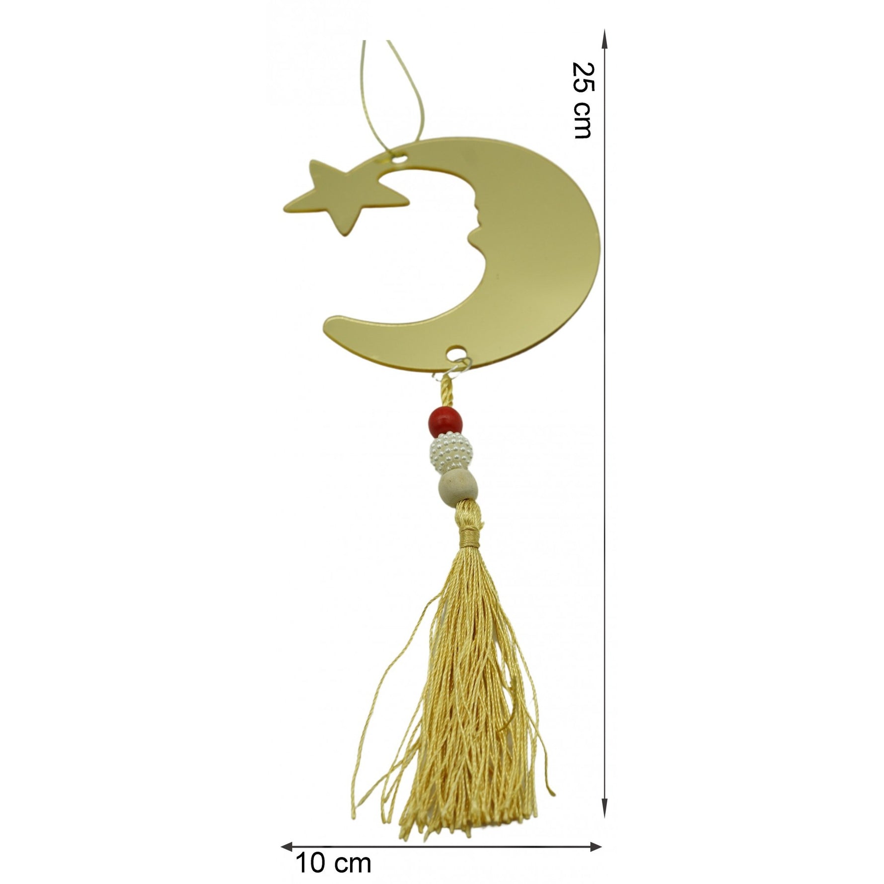 Ornament brad, Flippy, Luna, Auriu, Lucios, 10*25CM, Acril, Interior/ Exterior