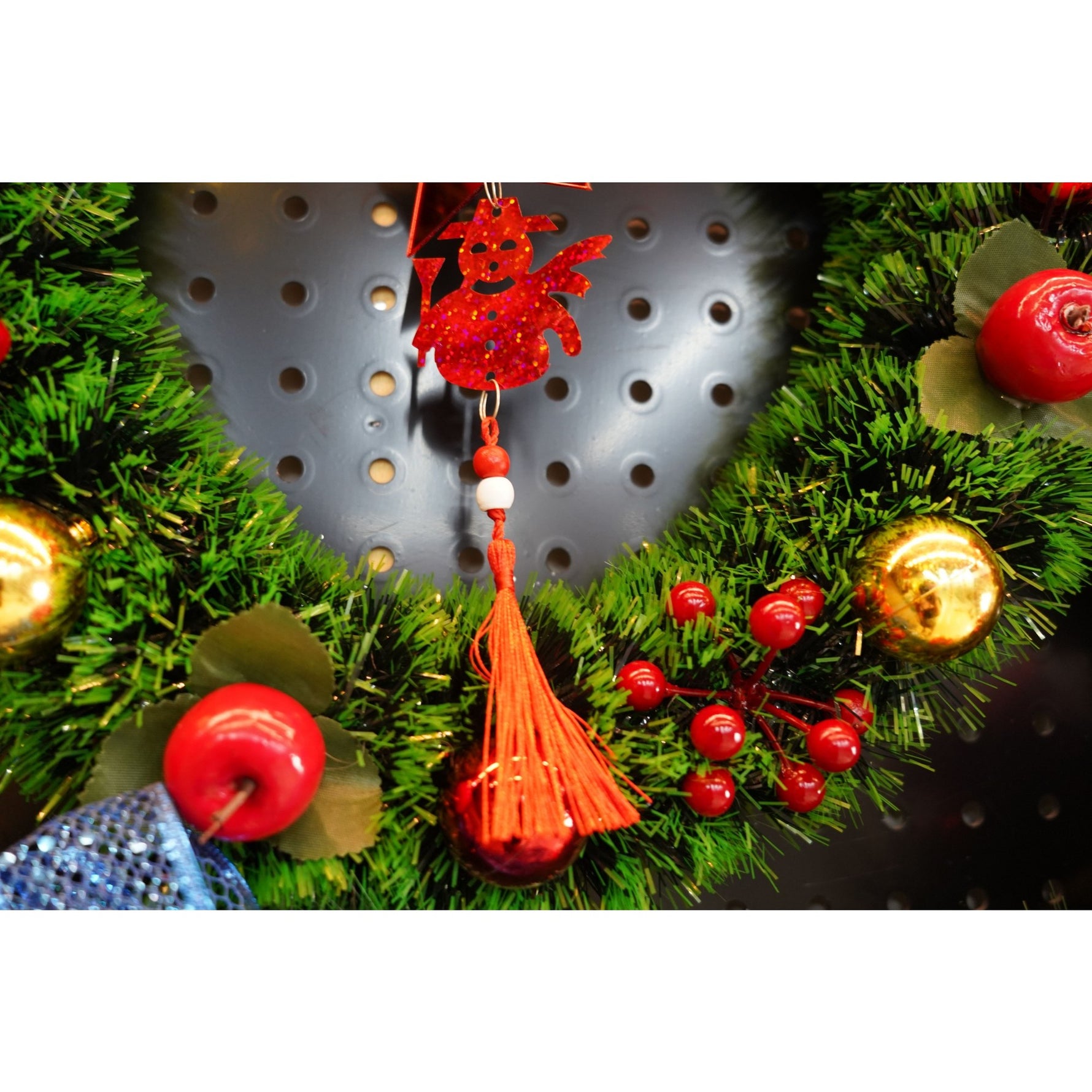 Ornament brad, Flippy, Stea, Om de zapada, Rosu, Lucios, 10*28CM, Acril, Interior/ Exterior