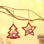 Ornament de Brad, Flippy, cu Lumini LED, din Lemn, Figurina Elf, Model Brad, Multicolor