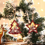 Ornament de Brad, Flippy, cu Lumini LED, din Lemn, Figurina Elf, Model Brad, Multicolor