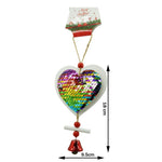 Ornament de brad inima din paiete, Flippy, multicolor, lemn, 18 cm
