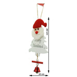 Ornament de brad mos craciun, Flippy, alb, lemn, 20 cm