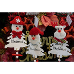 Ornament de brad mos craciun, Flippy, alb, lemn, 20 cm