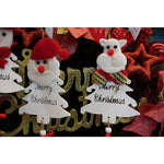 Ornament de brad mos craciun, Flippy, alb, lemn, 20 cm