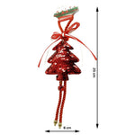Ornament de brad pom de craciun cu paiete, Flippy, rosu, lemn, 25 cm
