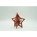 Ornament de brad stea, Flippy, multicolor, lemn, 10.5x9.5 cm