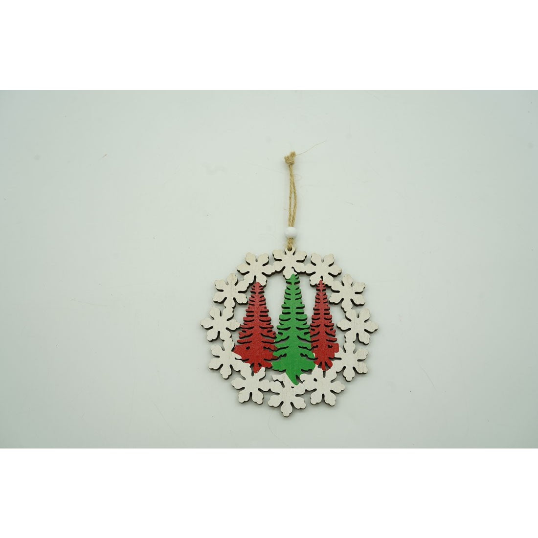 Ornament de brad trei brazi, Flippy, multicolor, lemn, 12 cm